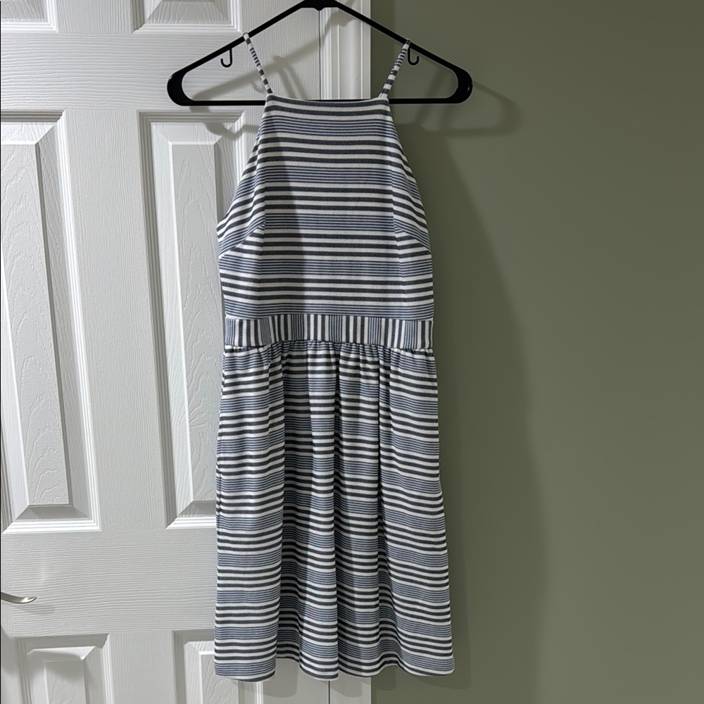 Banana Republic Striped Halter Dress - Navy and White